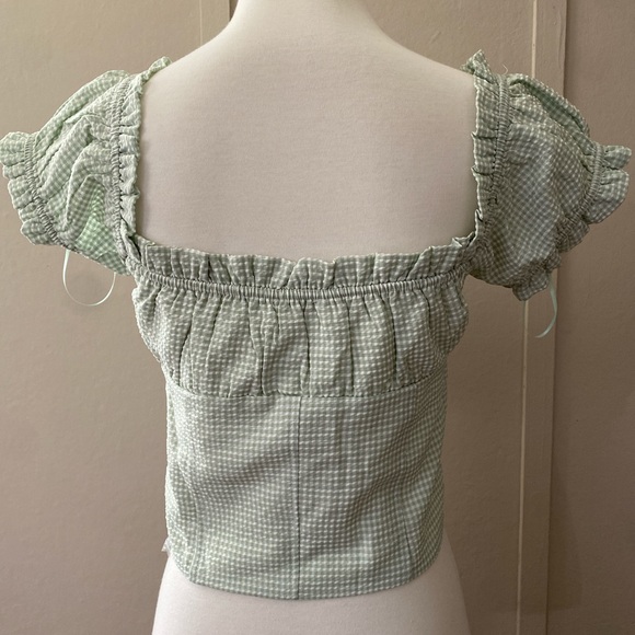 NWOT Dolls Kill gingham milkmaid crop top, Size XS - Picture 3 of 6